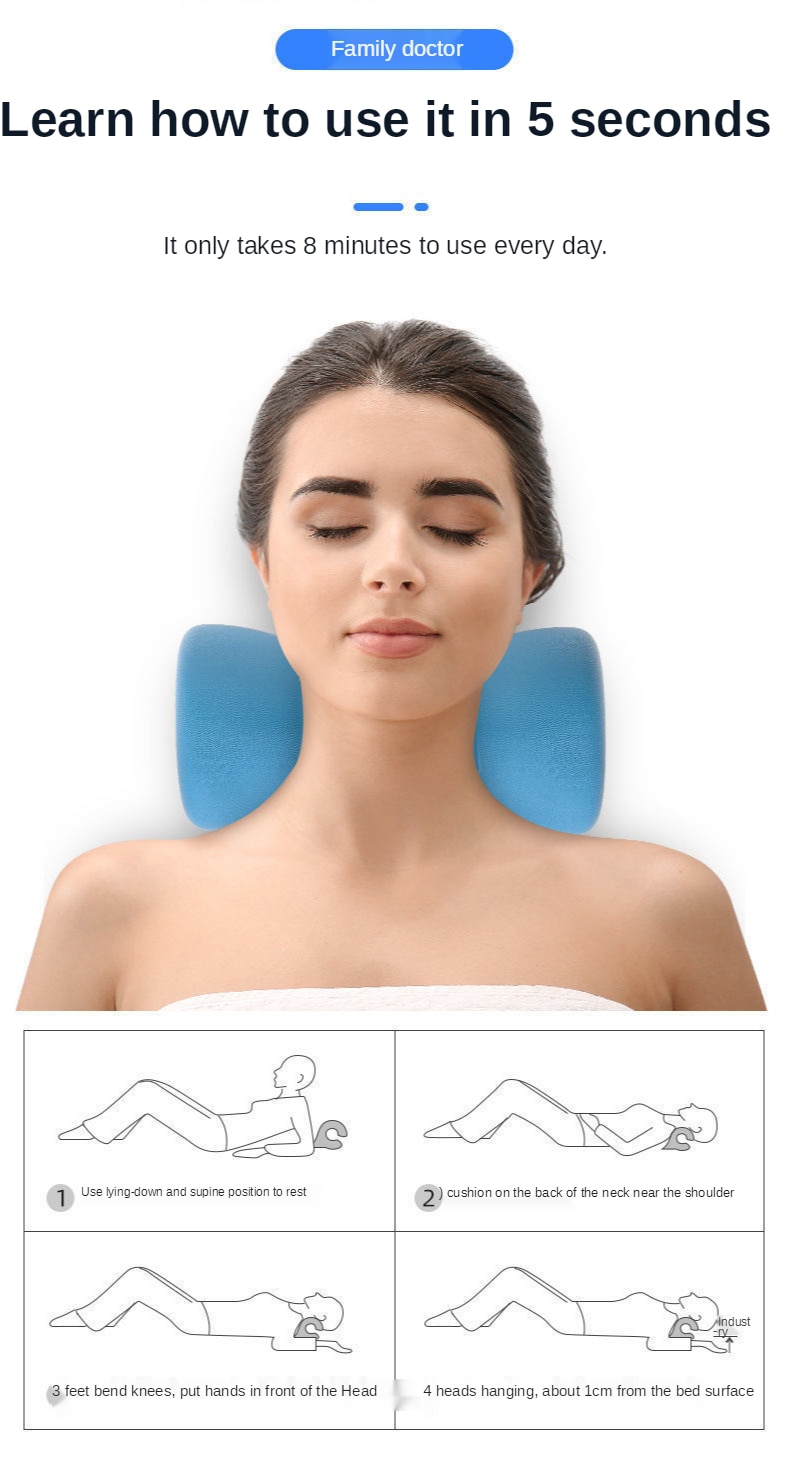 Cervical Spine Stretch Gravity Muscle Relaxation Traction Neck and Shoulder Massage Pillow Relieve Pain Spine Correction