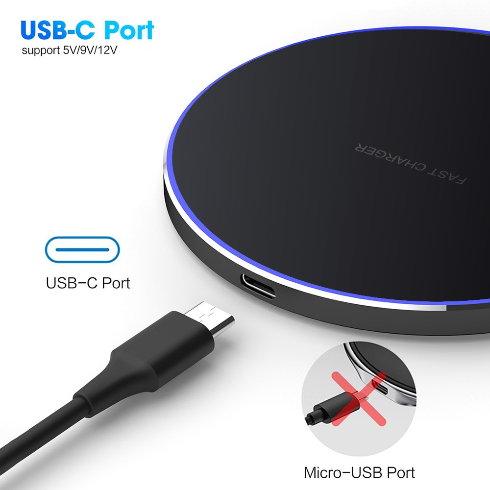 30W Qi Wireless Charger For iPhone 13 12 11 Pro Xs Max Mini X Xr Induction Fast Wireless Charging Pad For Samsung s8 s9 s10 note