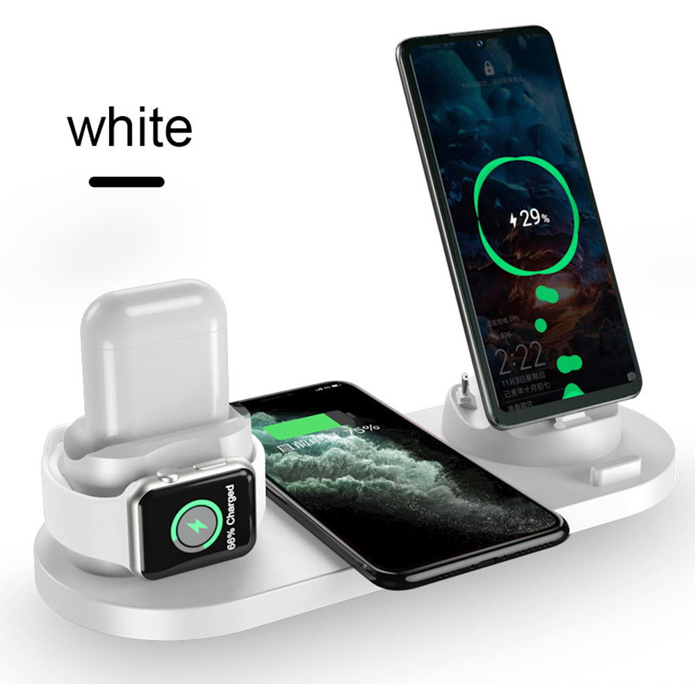 2022 Wireless Charger for iPhone 12 Pro for iphon Fast charger10W Fast Charging Pad for Apple Watch 6 in 1 Charging Dock Station