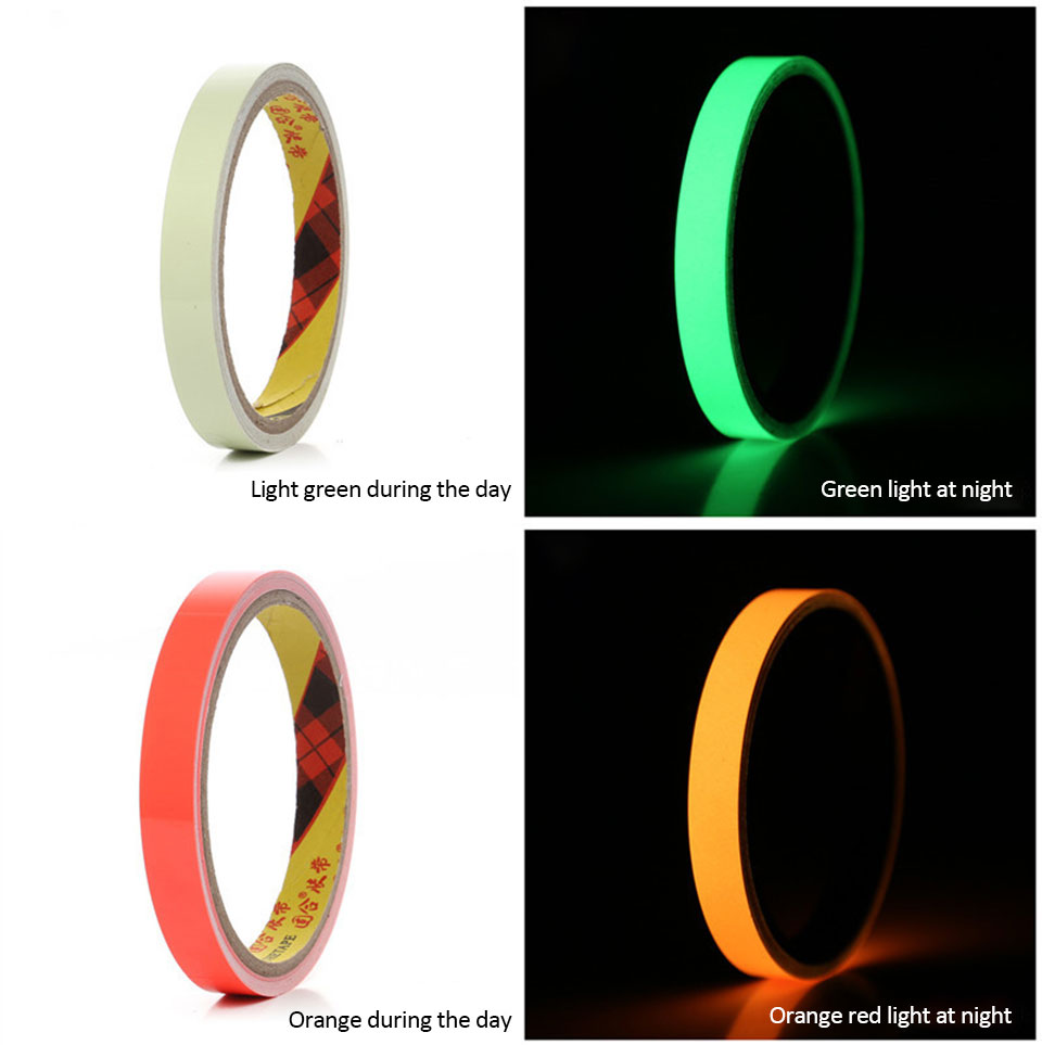 Colorful Glow Tape Self-adhesive Sticker Removable Luminous Tape Fluorescent Glowing Dark Striking Night Warning Luminous Tape