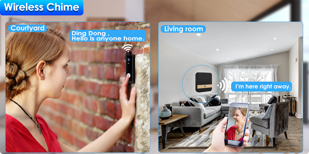 WiFi Video Doorbell Camera Tuya Smart Home Wireless Doorbell 1080P Battery Door Bell Alexa Camera Mini Intercom Apartment