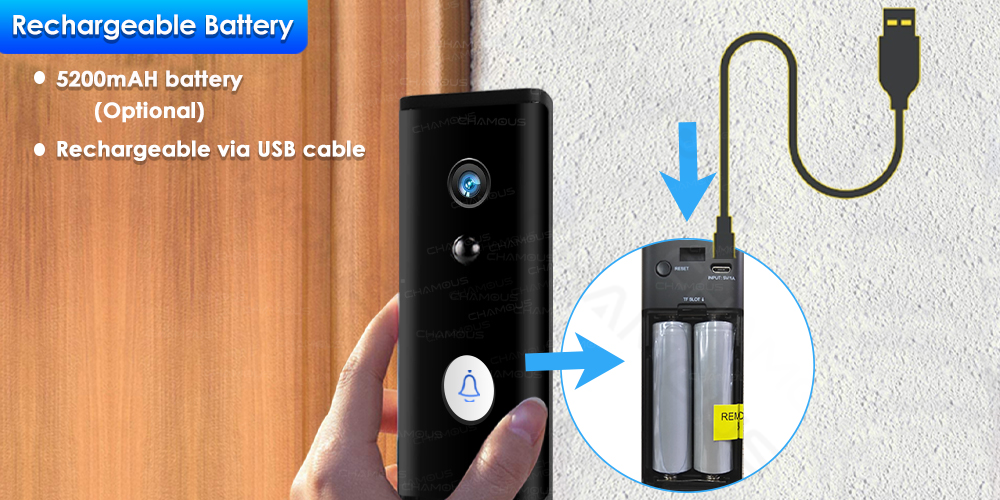 WiFi Video Doorbell Camera Tuya Smart Home Wireless Doorbell 1080P Battery Door Bell Alexa Camera Mini Intercom Apartment