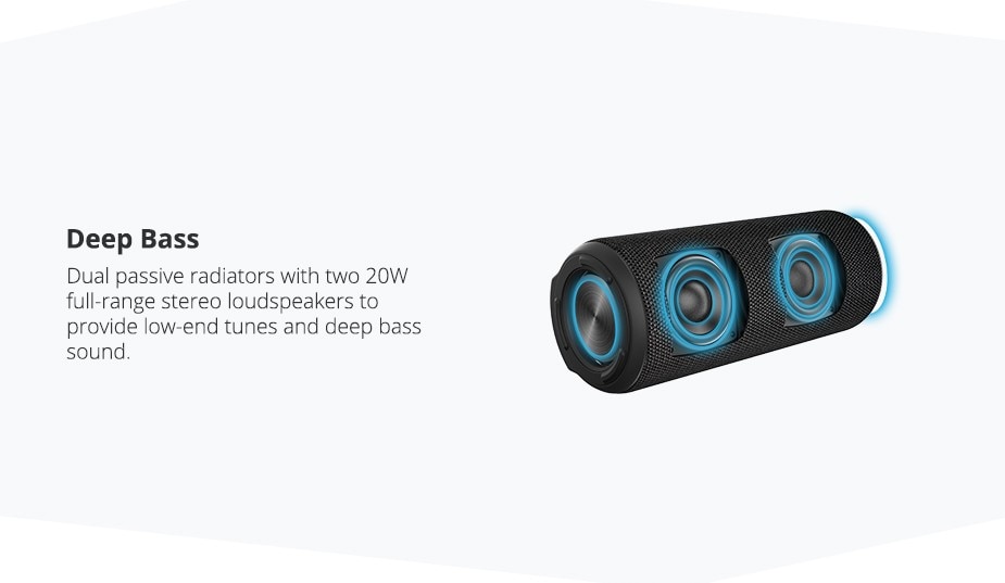 Tronsmart T6 Plus Bluetooth Speaker 40W Portable Speaker Deep Bass Soundbar with IPX6 Waterproof, Power Bank Function SoundPulse